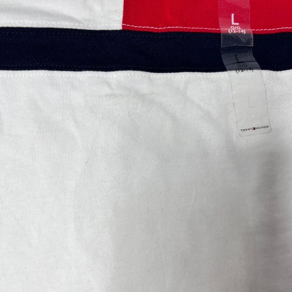 Tommy Hilfiger White Red and Blue t shirt with logo size Girls Large (12-14) NWT - Picture 3 of 7